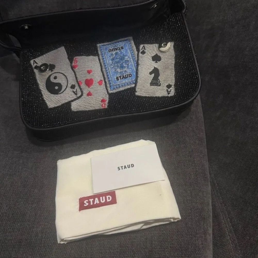 Staud Beaded Tommy Bag House of Cards NEW - Picture 15 of 16
